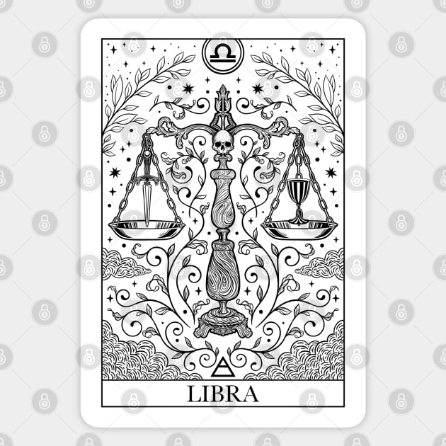 Zodiac sign tarot card Libra Magnet by OccultOmaStore